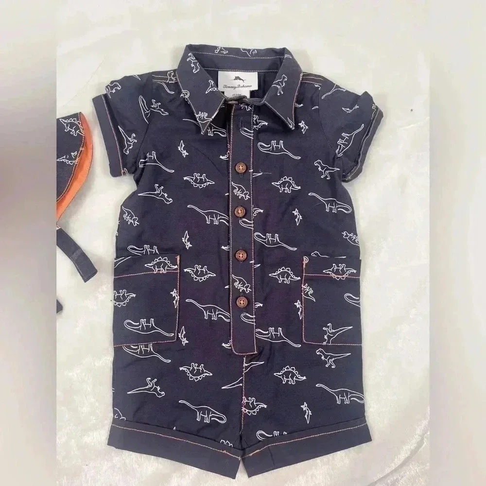 Tommy Bahama Kids Romper & Matching Hat 3-6 Months